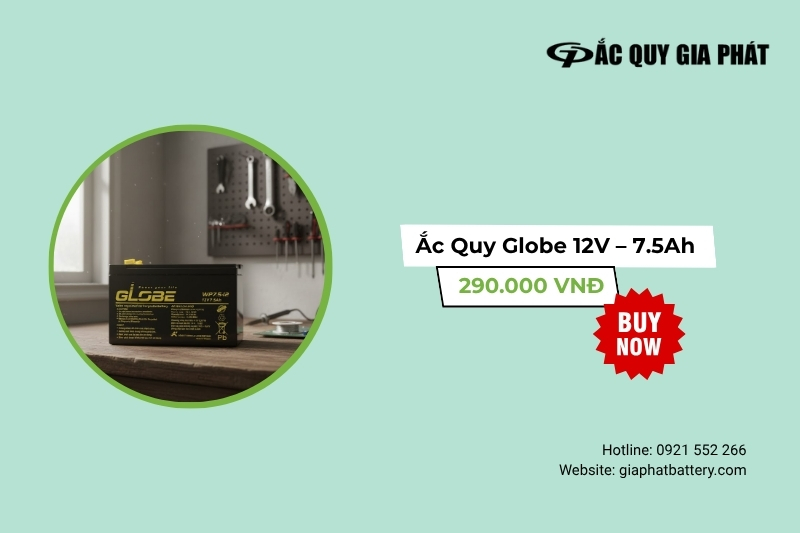 Giá bán ắc quy Globe 12V-7.5Ah