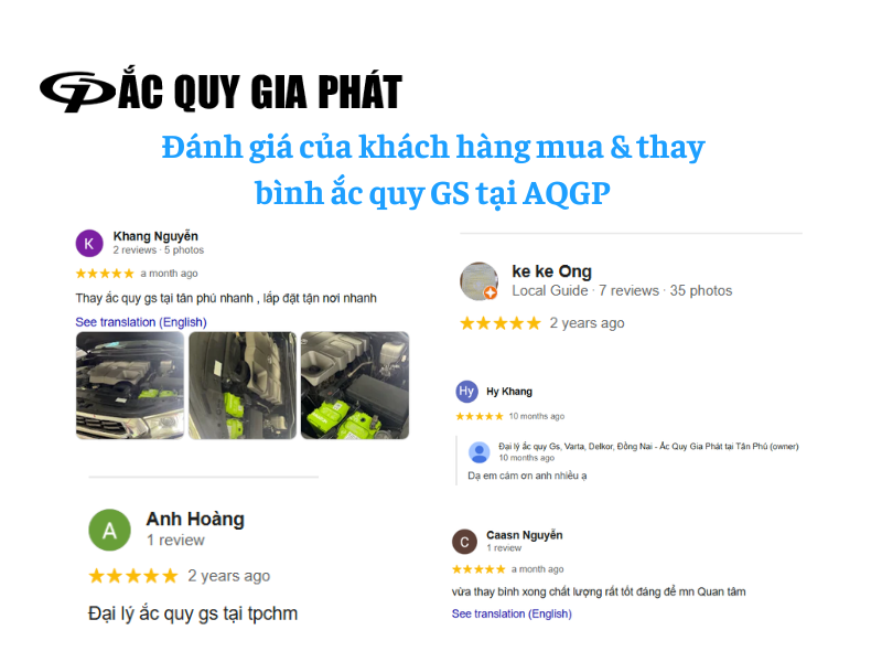 Đánh giá 5.0/5.0 sao của khách hàng trên Google Map của AQGP
