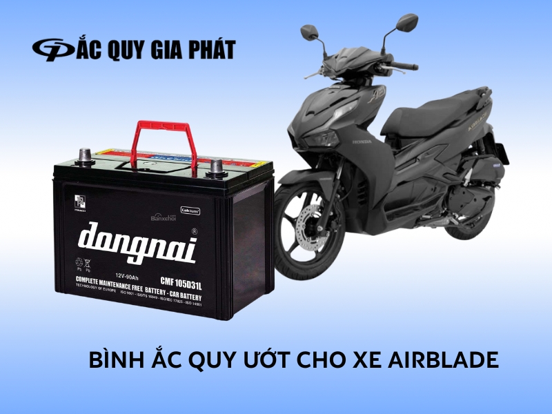 Bình ắc quy nước truyền thống cần bảo dưỡng thường xuyên cho xe Airblade