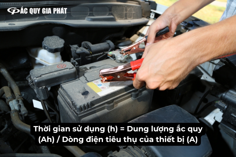 Công thức tính thười gian sử dụng của bình ắc quy