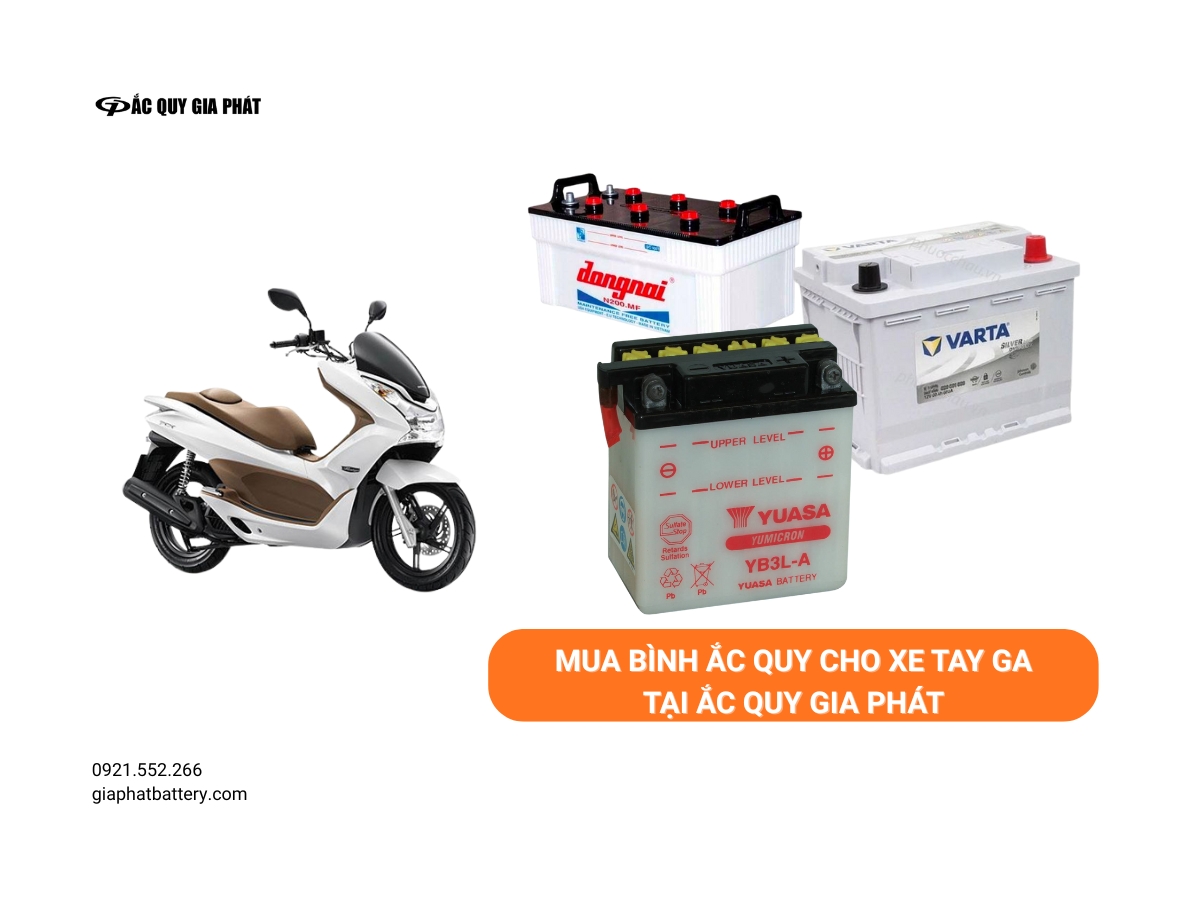 Mua bình xe tay ga tại Ắc Quy Gia Phát