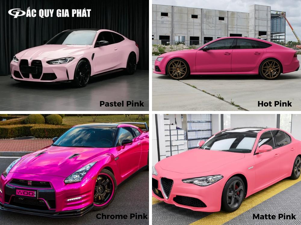 Các tone xe màu hồng phổ biến nhất hiện nay