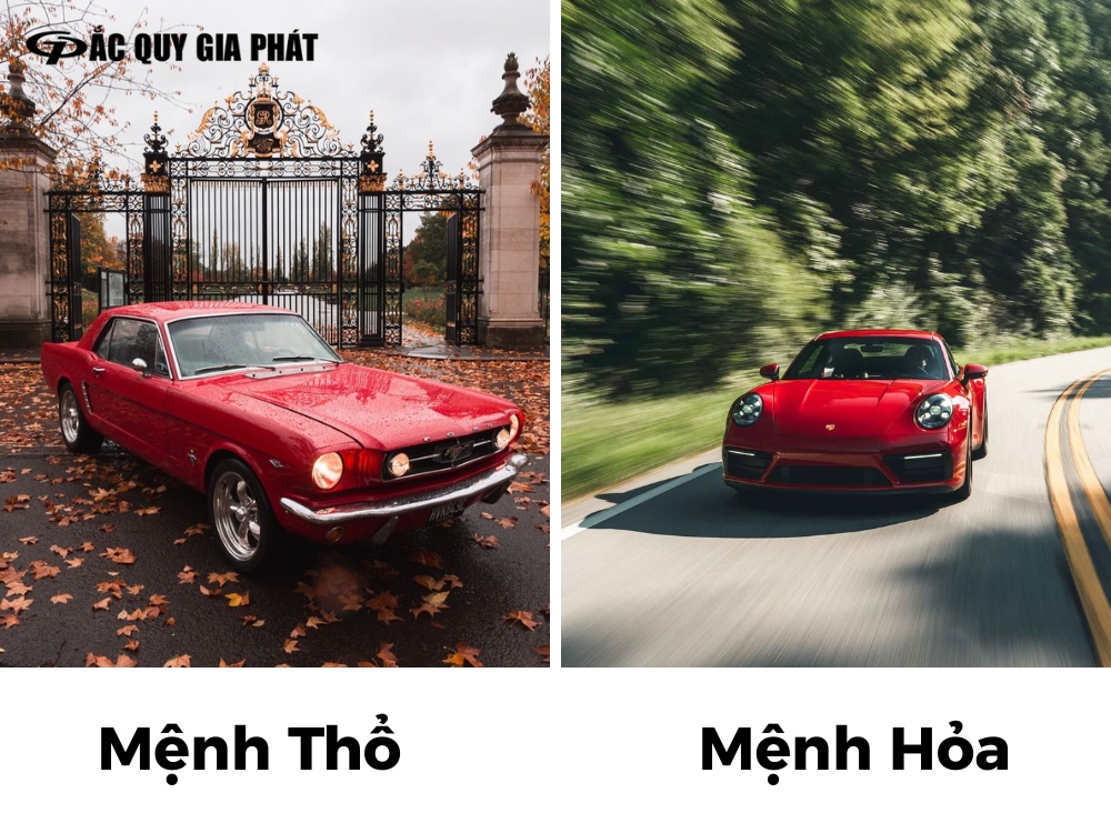 Xe ô tô đỏ hợp với chủ xe mệnh Hoả và Thổ theo ngũ hành