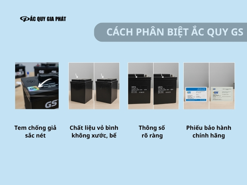 Cách nhận biết bình ắc quy GS chính hãng